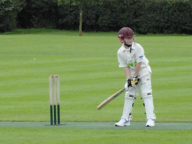 Lewis Hough in batting action
